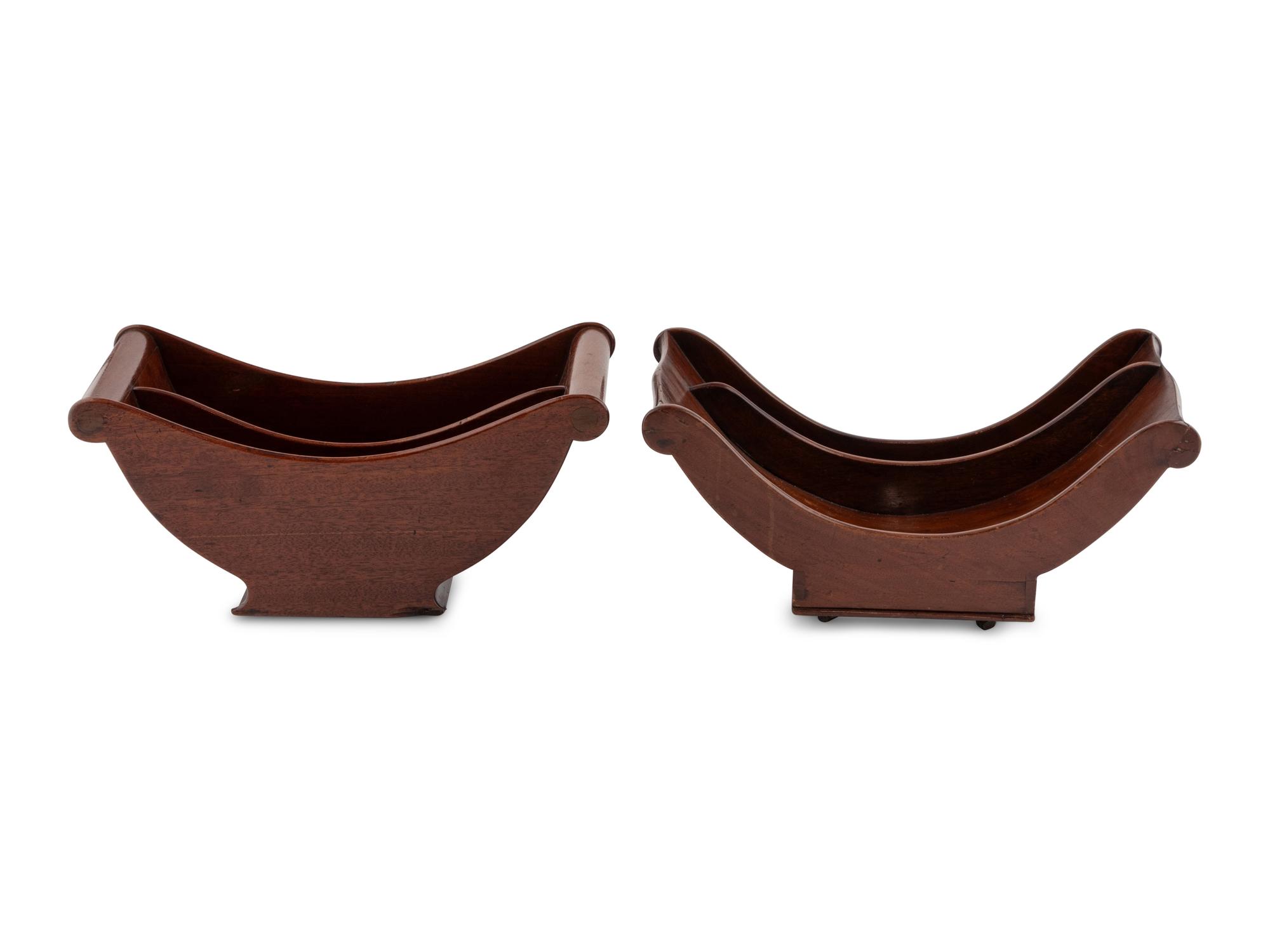 Two English Mahogany Cheese Cradles