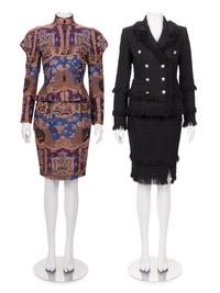 Two Designer Skirt Suits: One Christian Lacroix and One Versace, 1980-90s