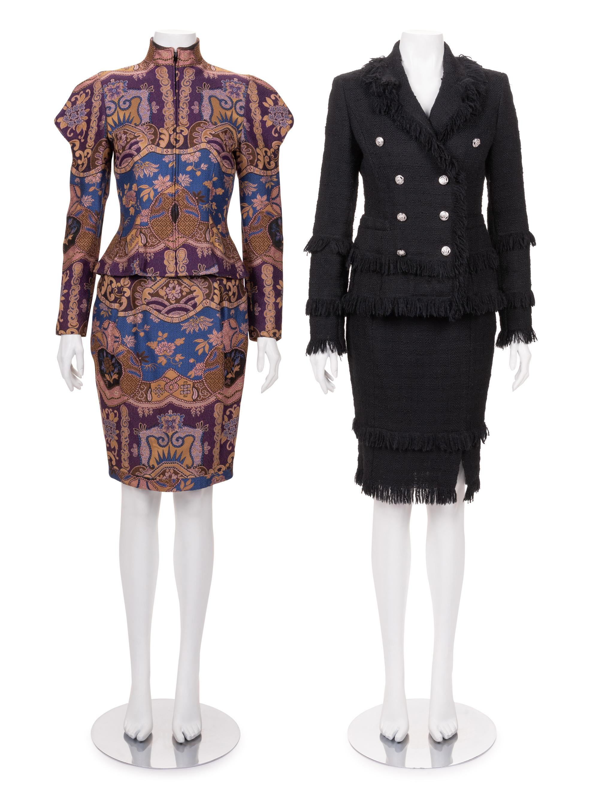 Two Designer Skirt Suits: One Christian Lacroix and One Versace, 1980-90s