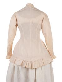 Two Printed Cotton Dresses, and One Blouse, 1870-80s