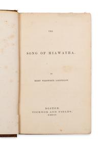 LONGFELLOW, Henry Wadsworth (1807-1882). The Song of Hiawatha. Boston: Ticknor and Fields, 1855.