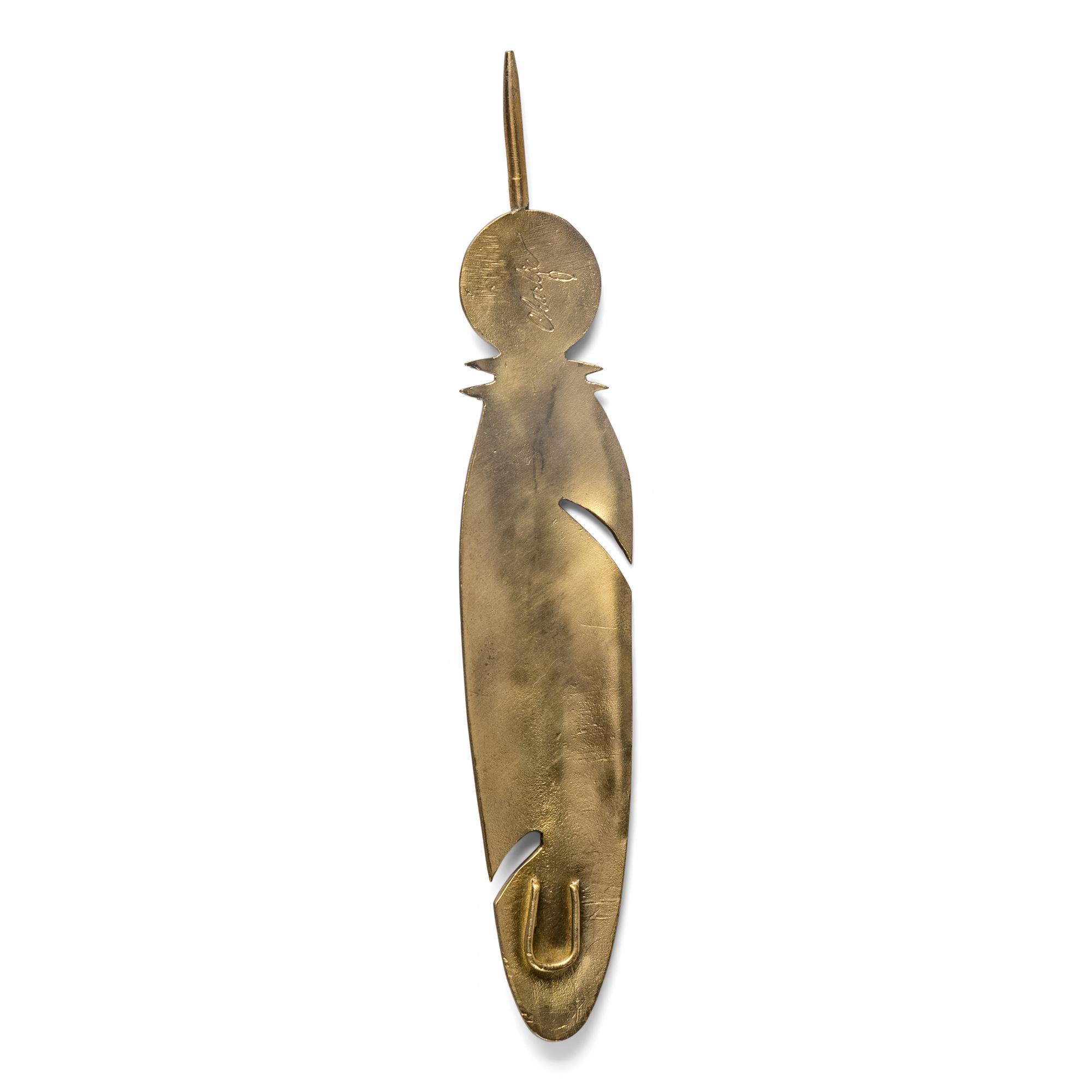 Charlie Pratt (Cheyenne-Arapaho, 1937-2017) — Turquoise and Brass Feather