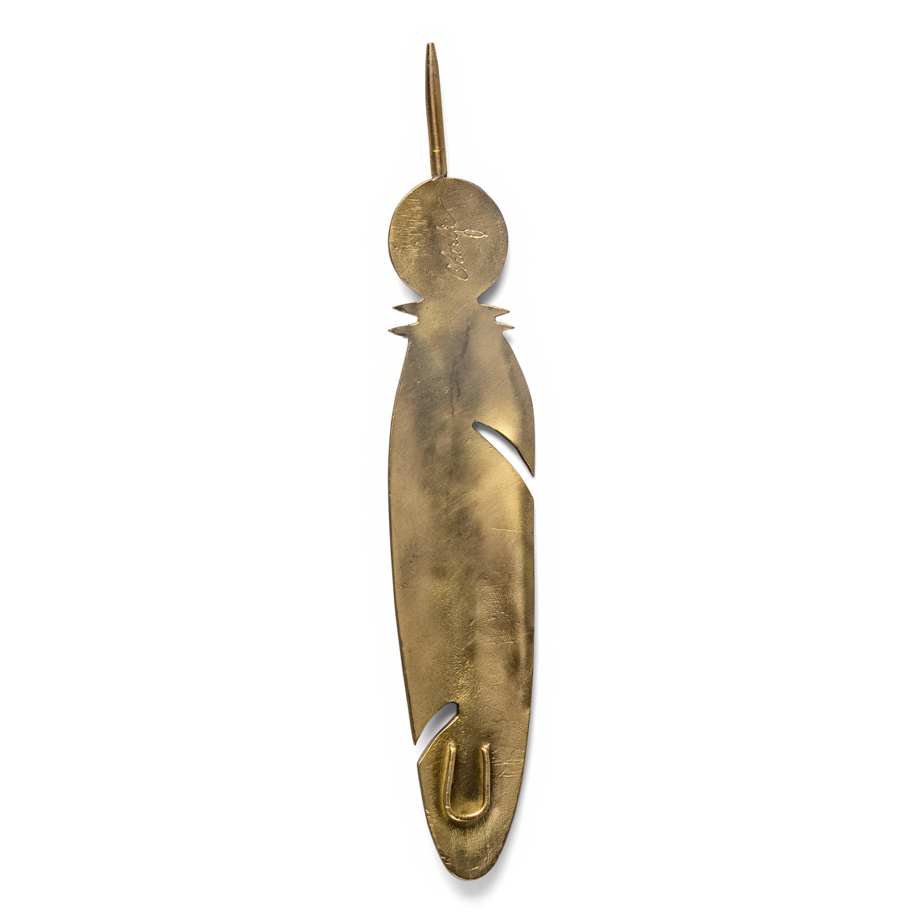 Charlie Pratt (Cheyenne-Arapaho, 1937-2017) — Turquoise and Brass Feather
