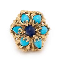 Hardstone, Lapis Lazuli, and Yellow Gold Ring