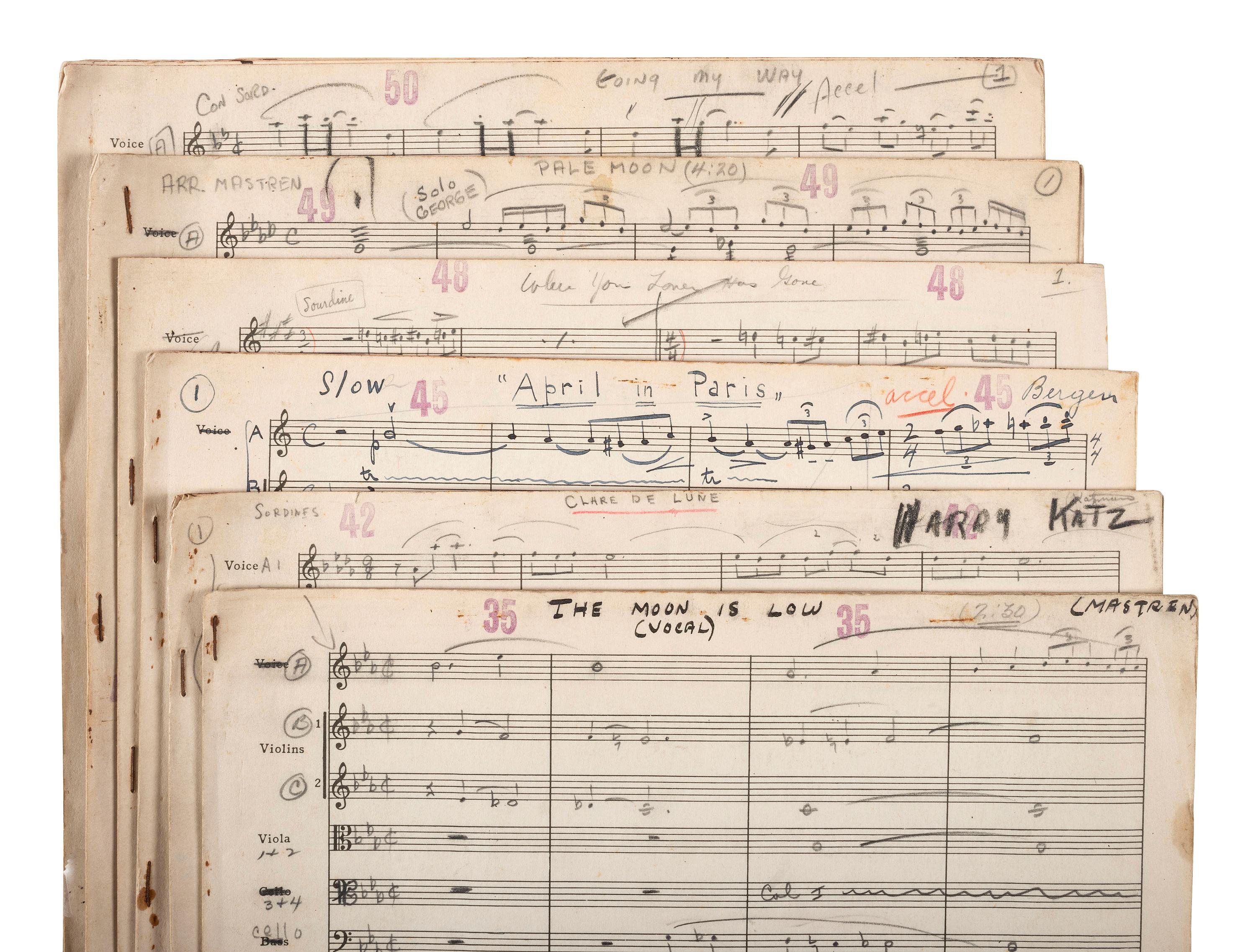 [WORLD WAR II] -- [MILLER, Glenn (1904-1944)]. World War II-era archive of manuscript scores and ephemera related to the Glenn Miller Army Air Force Band and associated musicians and orchestras.