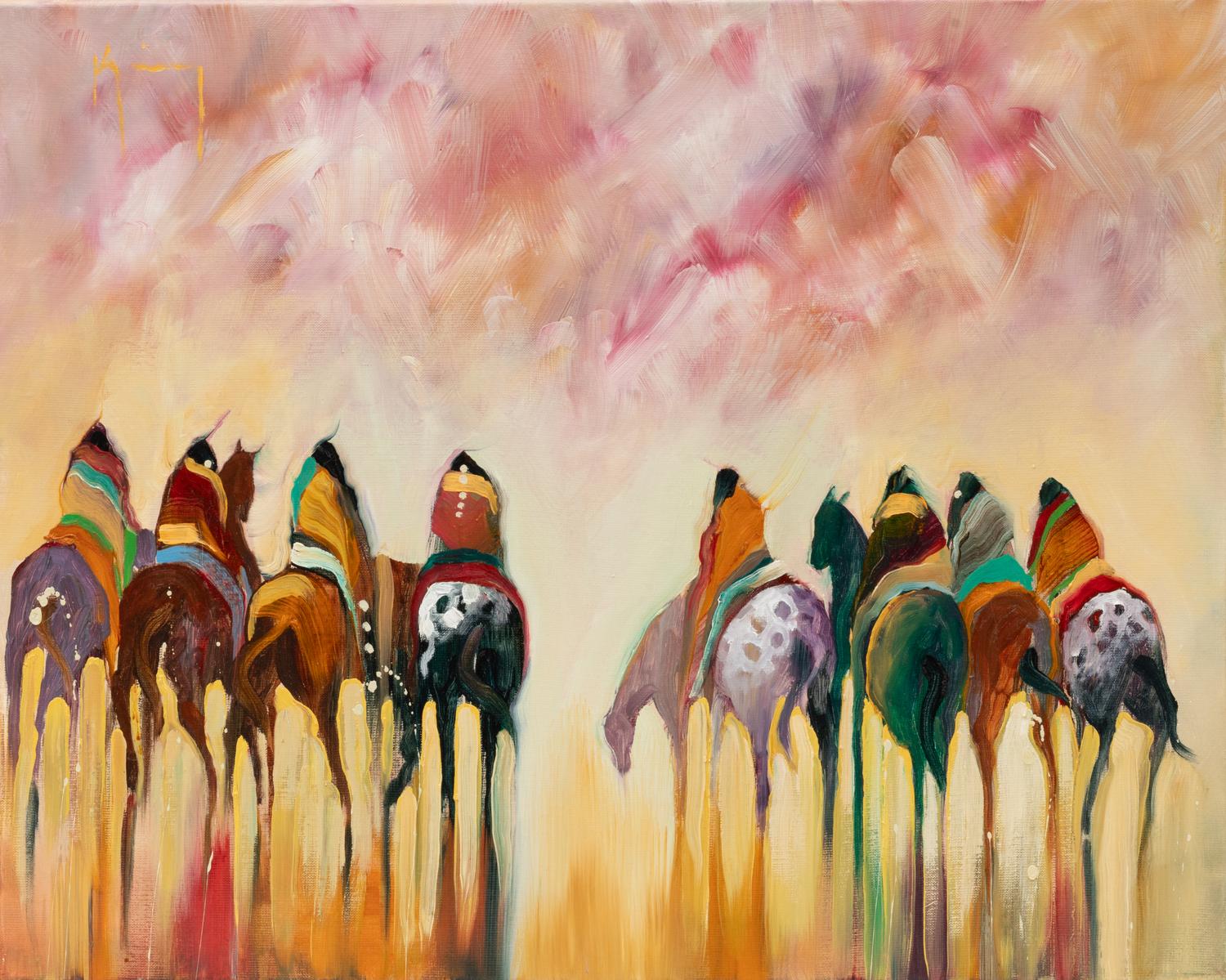 Eight Indians and Steeds