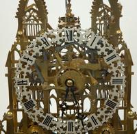 An English Gothic Revival Brass Musical Skeleton Clock