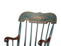A Classical Blue-Painted and Stencil Decorated Child's Hitchcock Rocking Chair