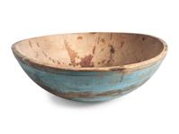 Four Stained and Carved Wood Bread Bowls