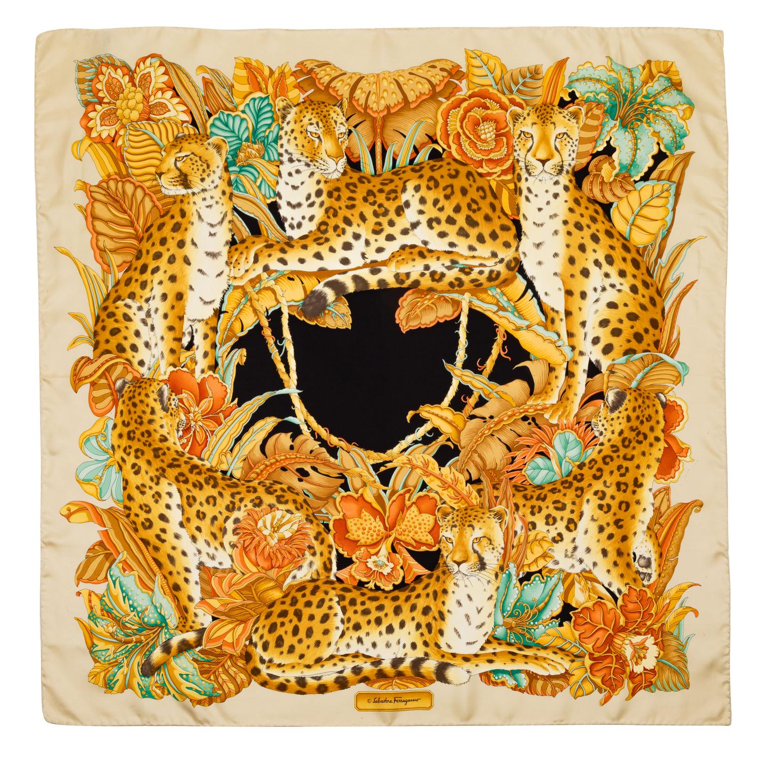 Ferragamo ScarfSalvatore Ferragamo Silk Scarf, 1990-2000s
