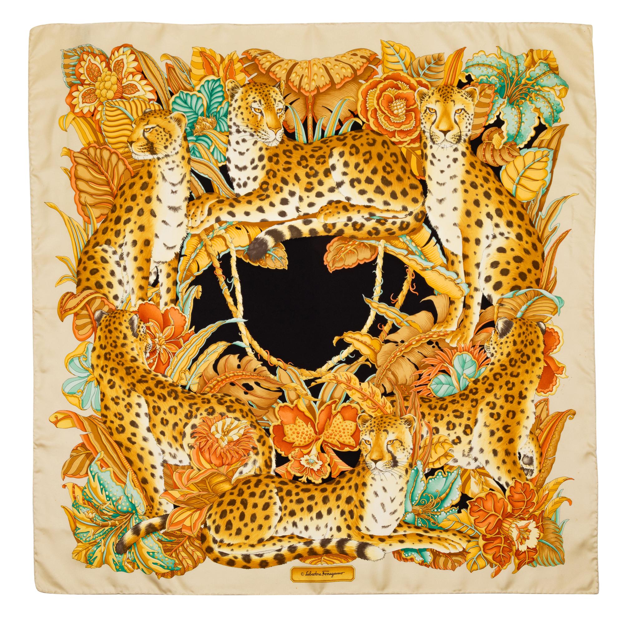 Ferragamo ScarfSalvatore Ferragamo Silk Scarf, 1990-2000s