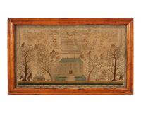 A finely worked needlework sampler, by Ann Buchanan, dated "1821"