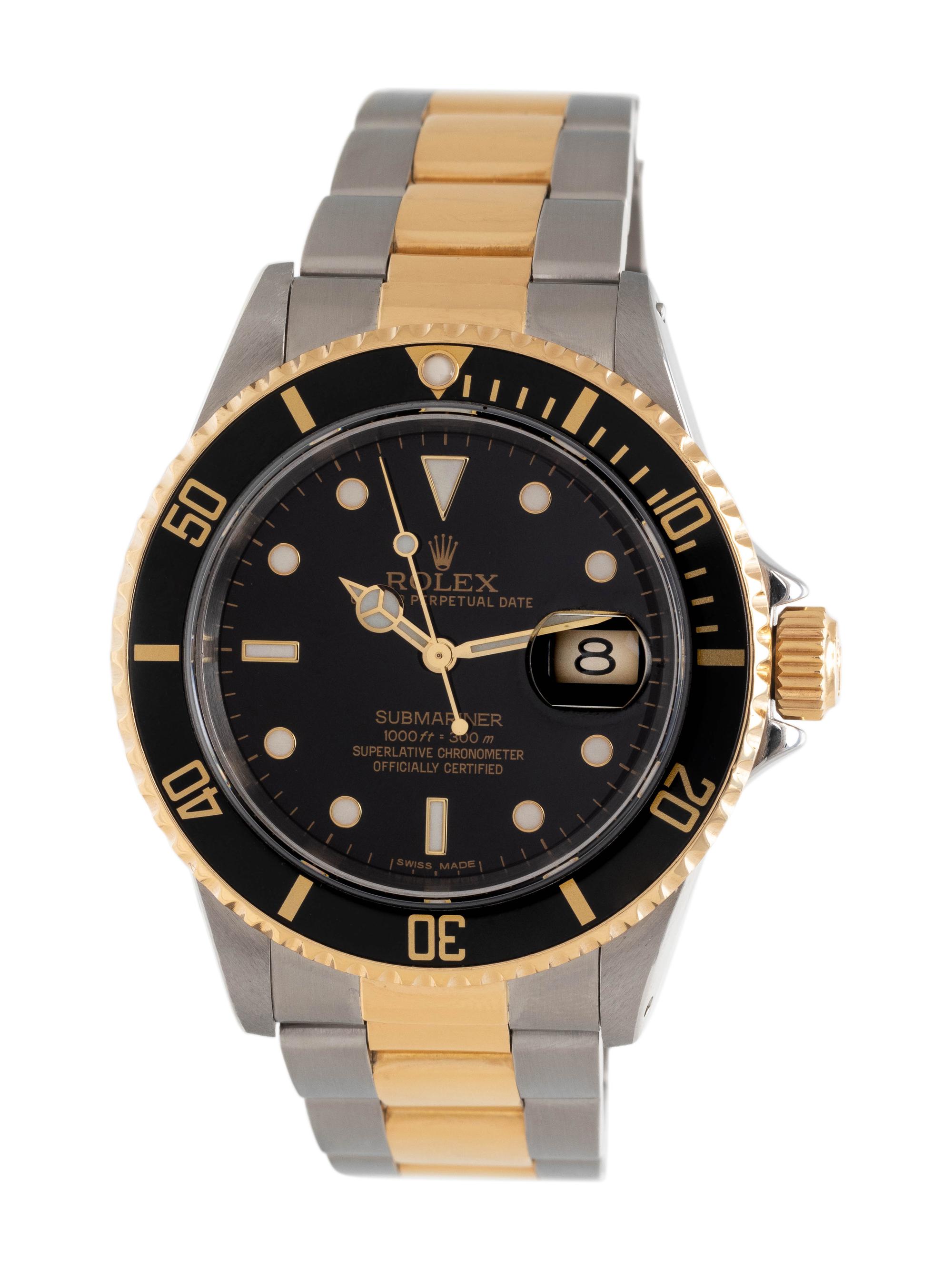 ROLEX, REF. 16613 STAINLESS STEEL AND 18K YELLOW GOLD 'SUBMARINER' DATE WATCH