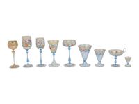 An Extensive Enameled Glass Table Service