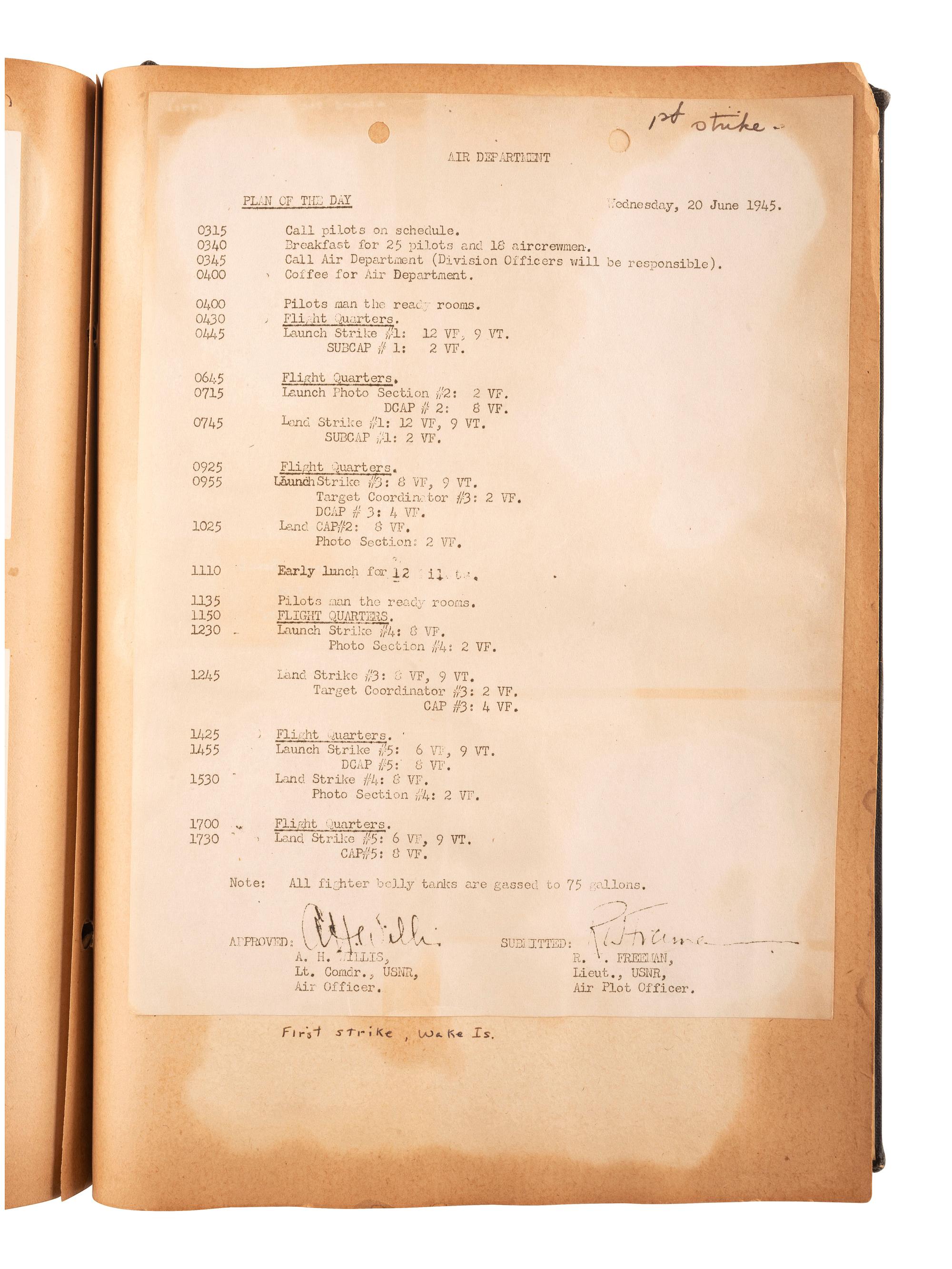 [WORLD WAR II]. Detailed scrapbook of Lieutenant Commander Charles Mason Melhorn, Torpedo Squadron 50.