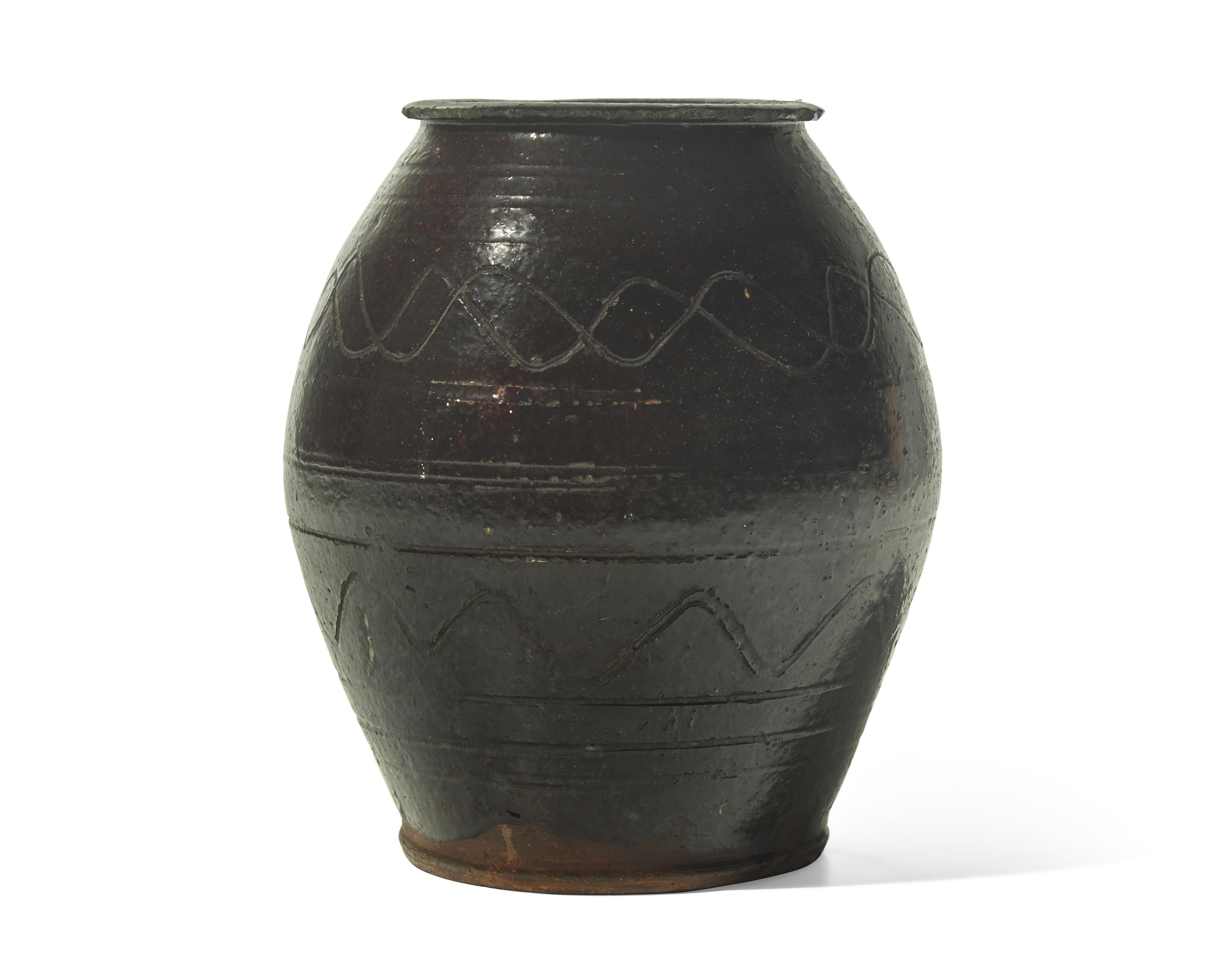A Manganese-Glazed and Sgraffito-Decorated Jar, Pennsylvania, 19th Century