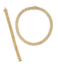 A 14 Karat Yellow Gold Demi Parure, 33.50 dwts.