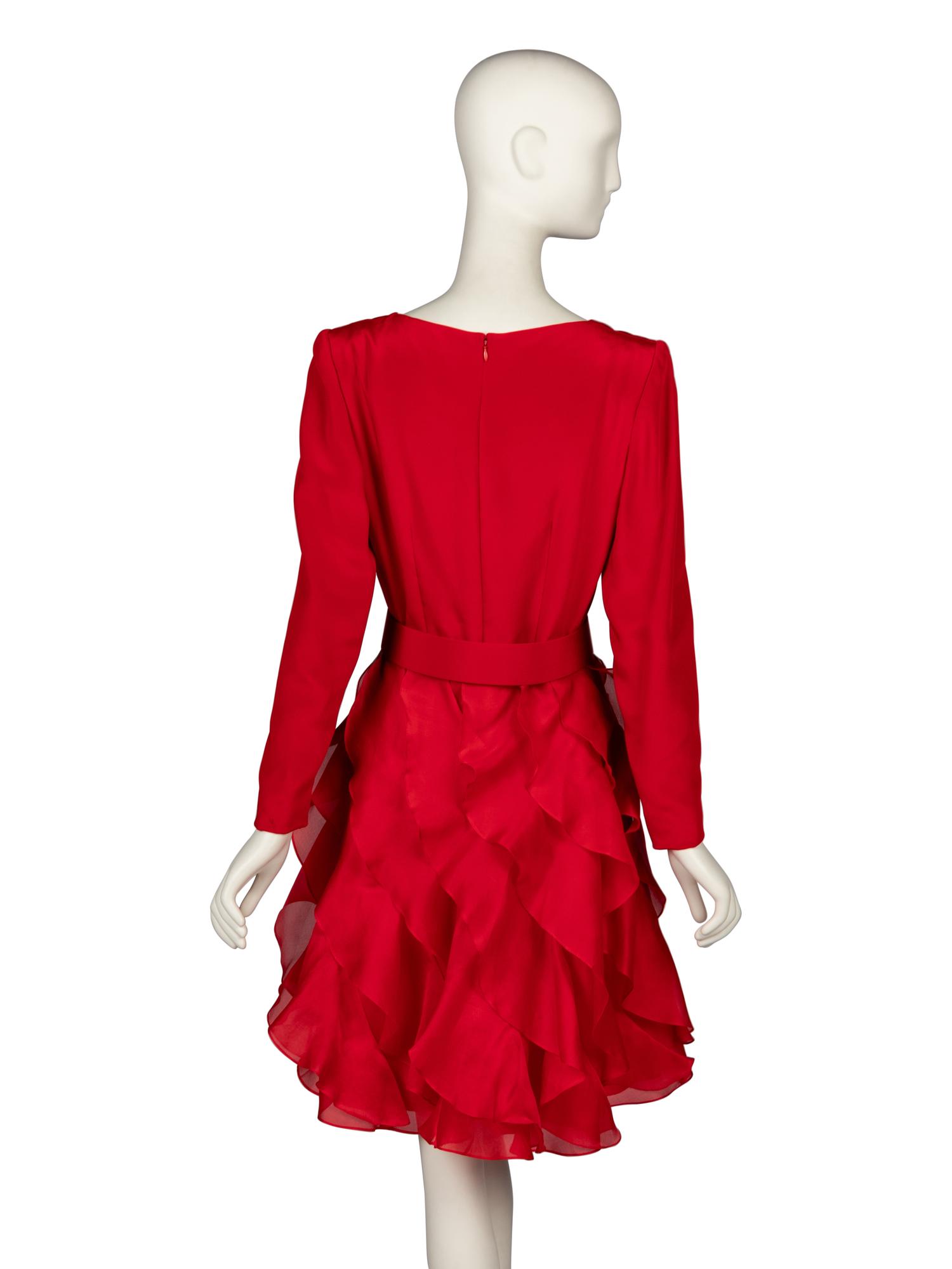 Carolina Herrera, Red Cocktail Dress, 1992