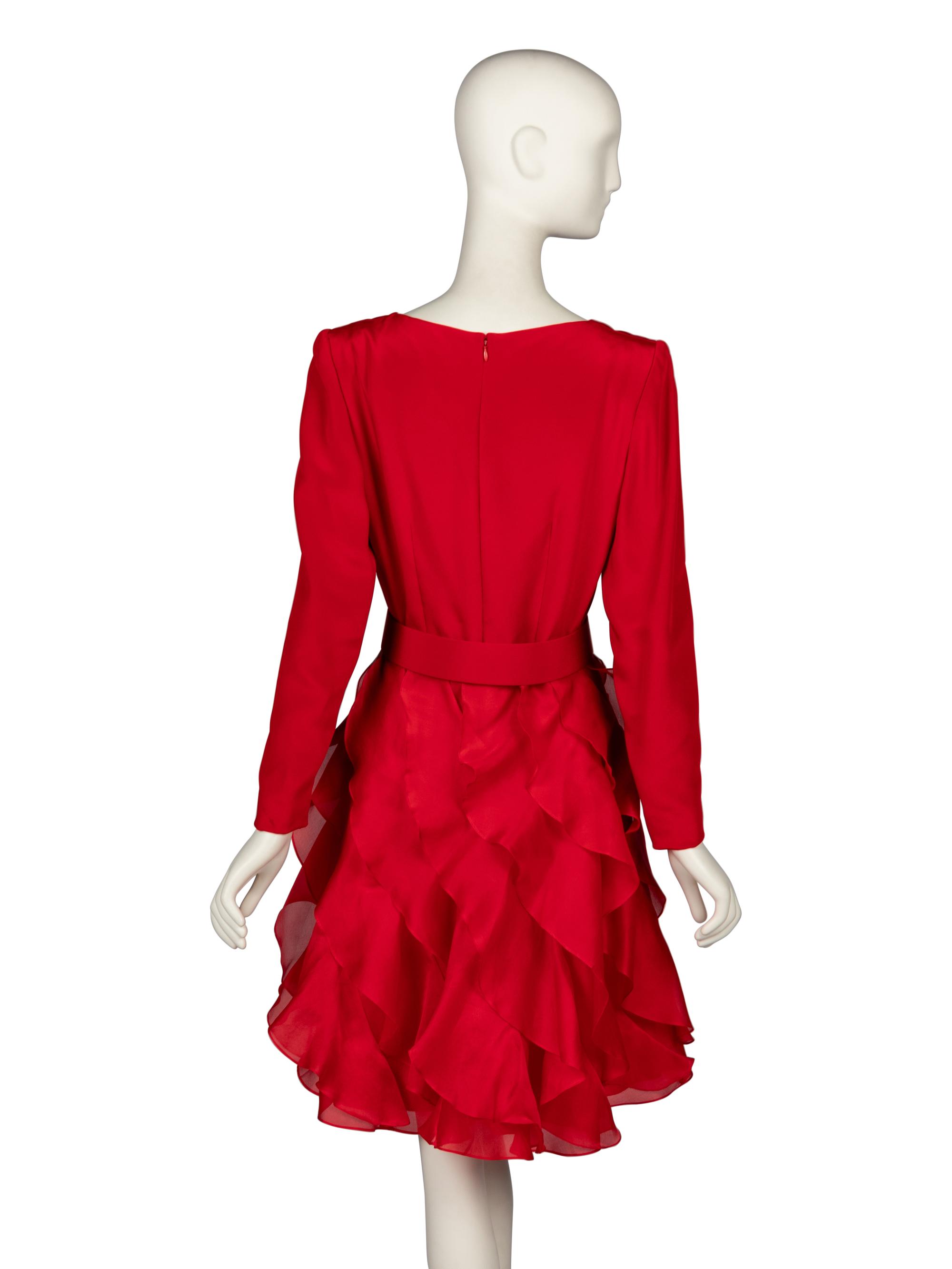 Carolina Herrera, Red Cocktail Dress, 1992