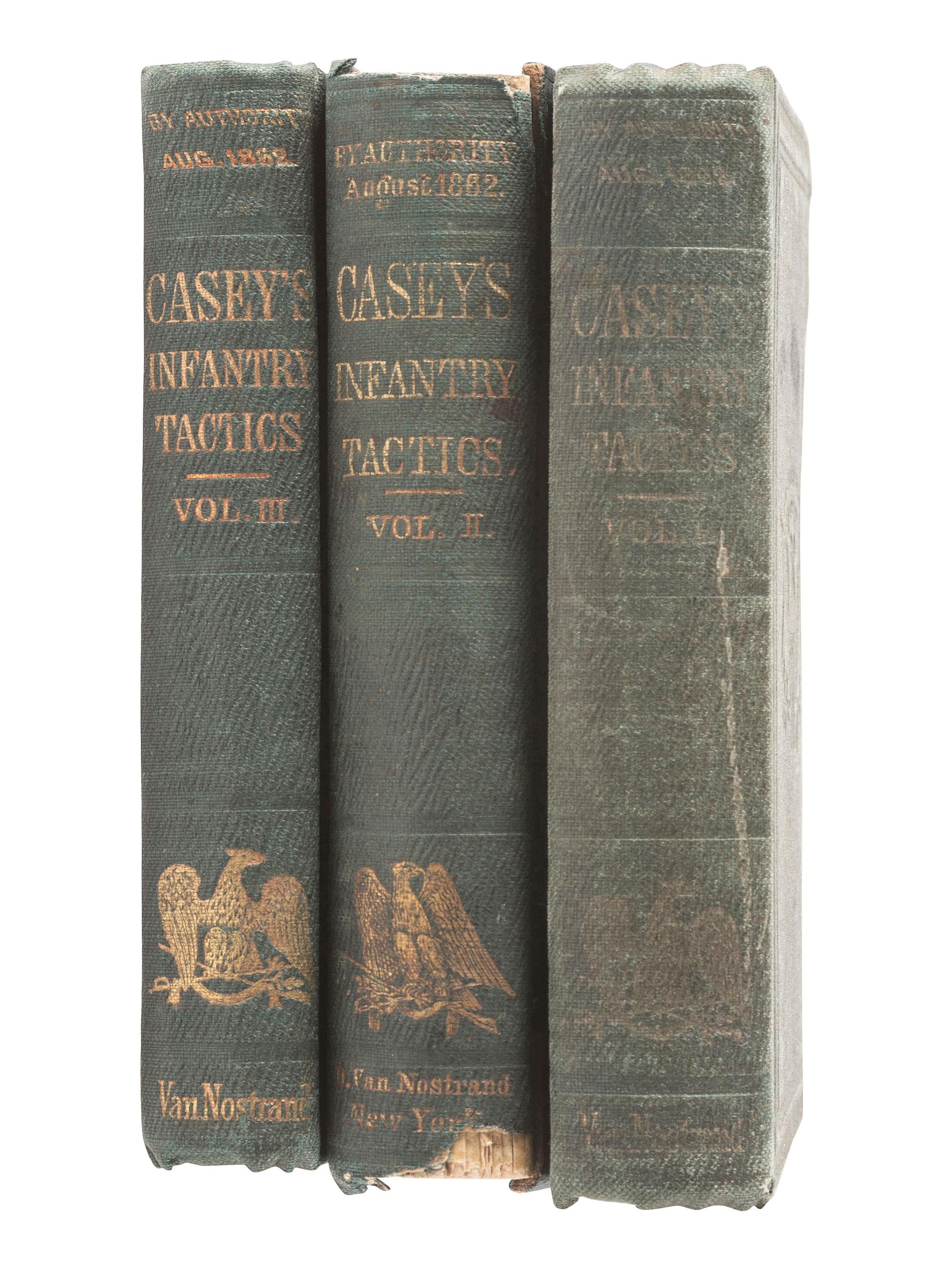 [CIVIL WAR]. CASEY, Silas. Infantry Tactics, for the Instruction, Exercise, and Maneuvers of the Soldier, A Company, Line of Skirmishers, Battalion, Brigade, or Corps d'Armee . Vols. I, II, III.