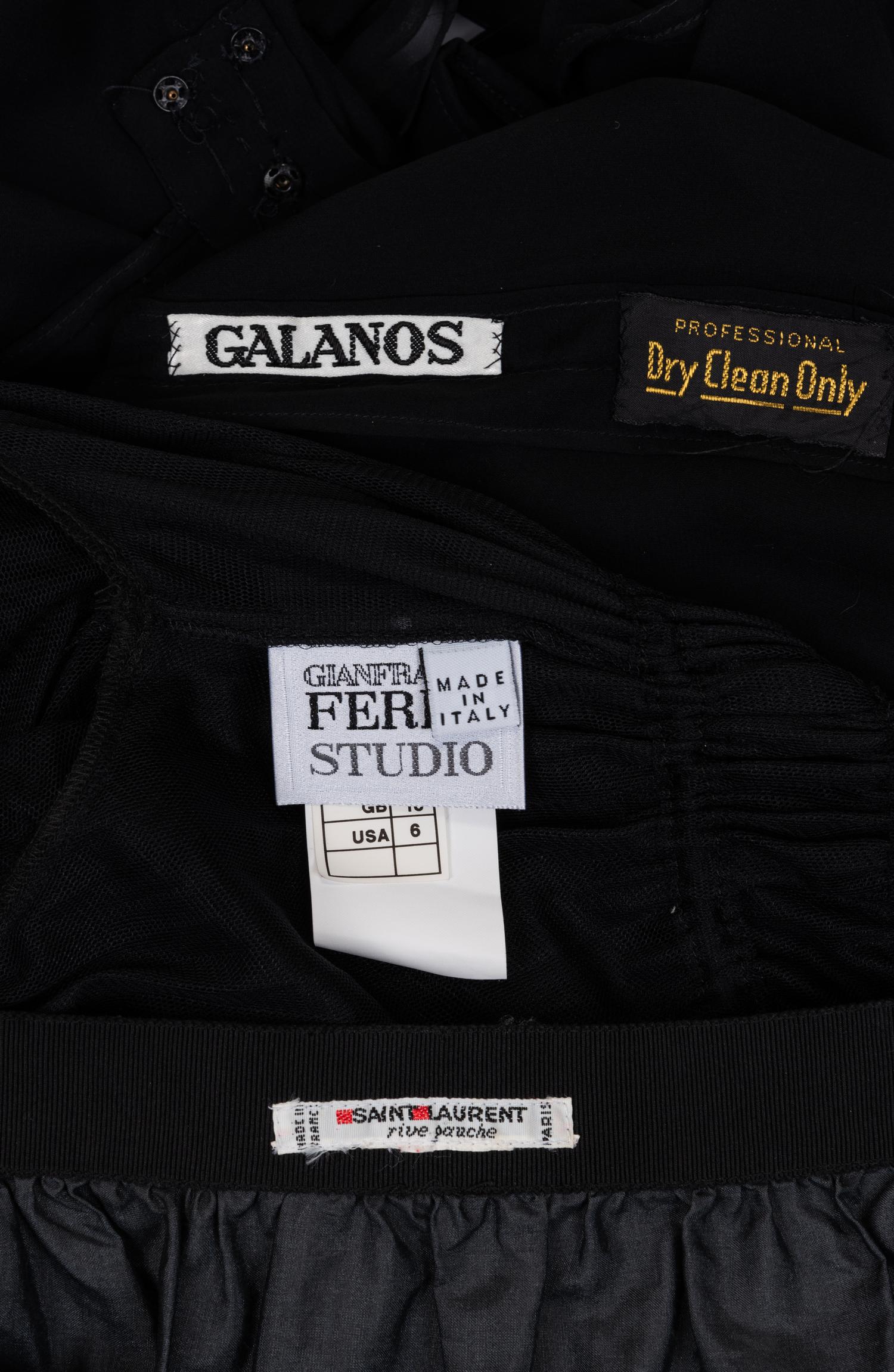 Three Designer Blouses: One Yves Saint Laurent, One Gianfranco Ferré, One Galanos, 1970-2000s