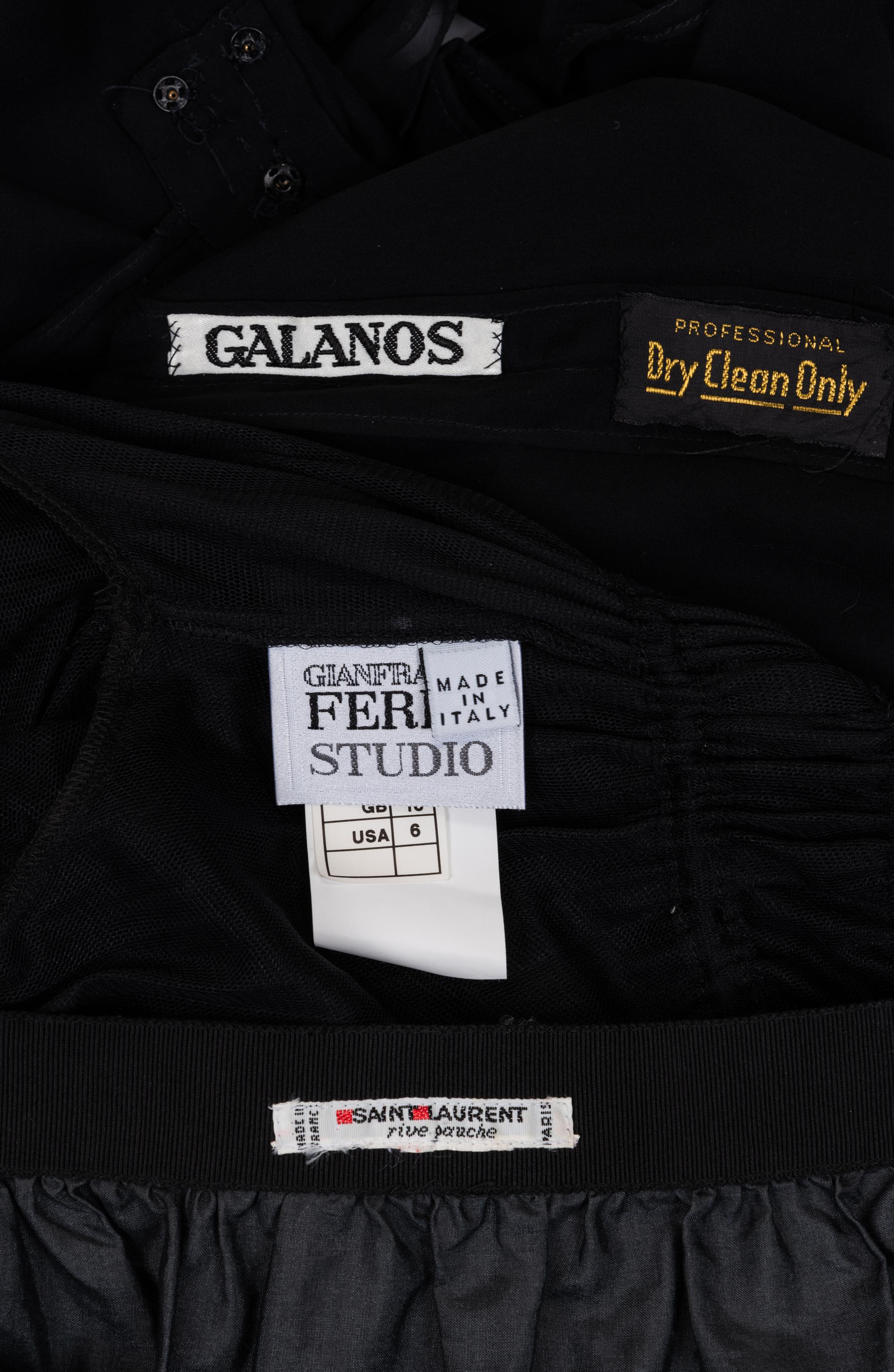 Three Designer Blouses: One Yves Saint Laurent, One Gianfranco Ferré, One Galanos, 1970-2000s