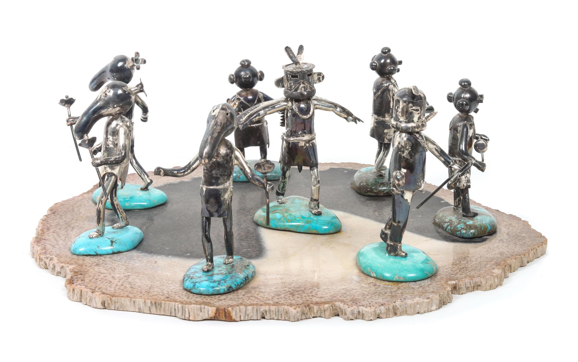 A Hopi Silver Kachina Sculpture Height approximately 4 1/4 inches.