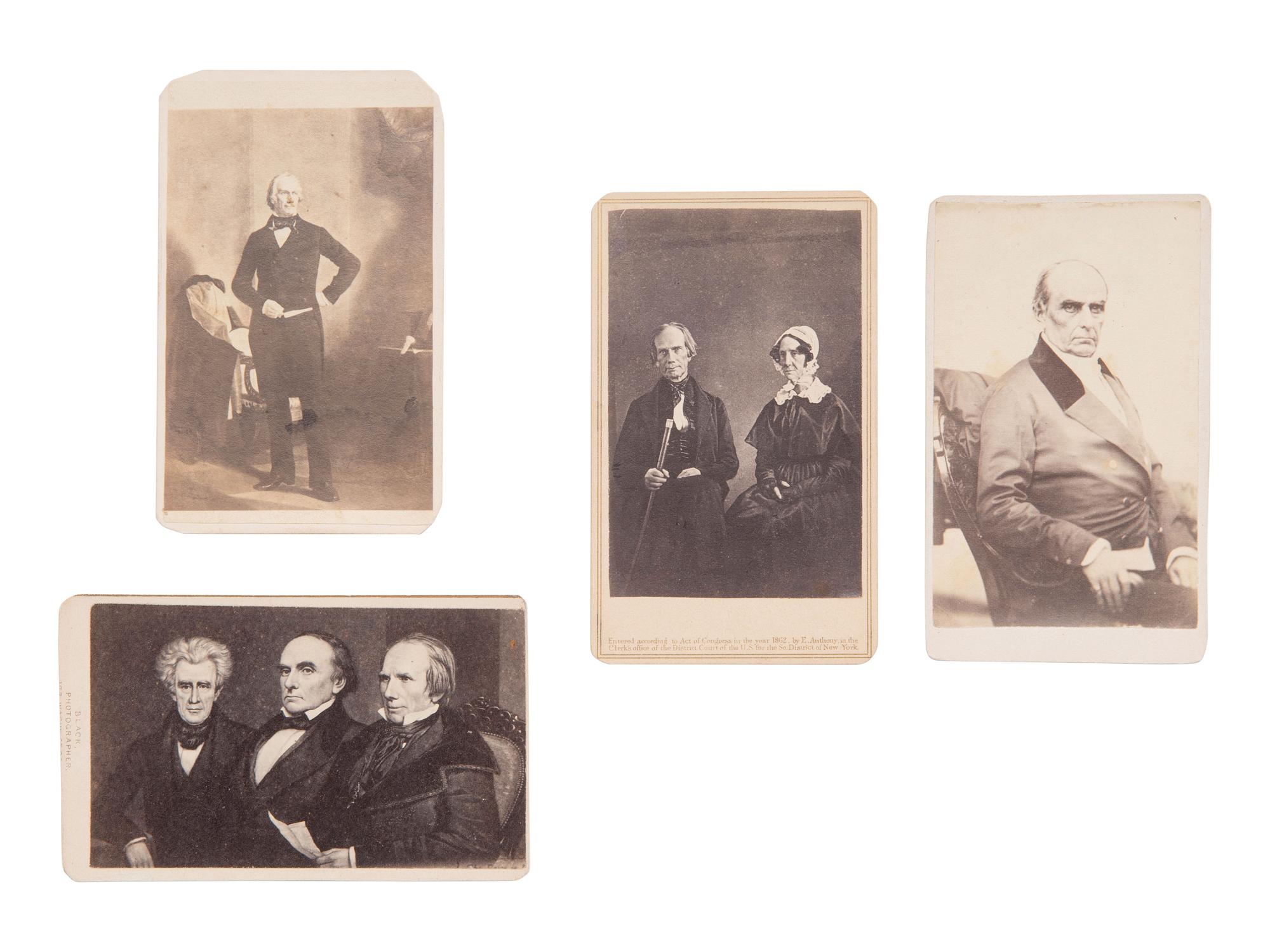 [CLAY, Henry (1777-1852) & WEBSTER, Daniel (1782-1852)]. Group of CDVs featuring the Whig statesmen.