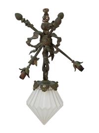 A Louis XVI Style Gilt Bronze Figural Chandelier