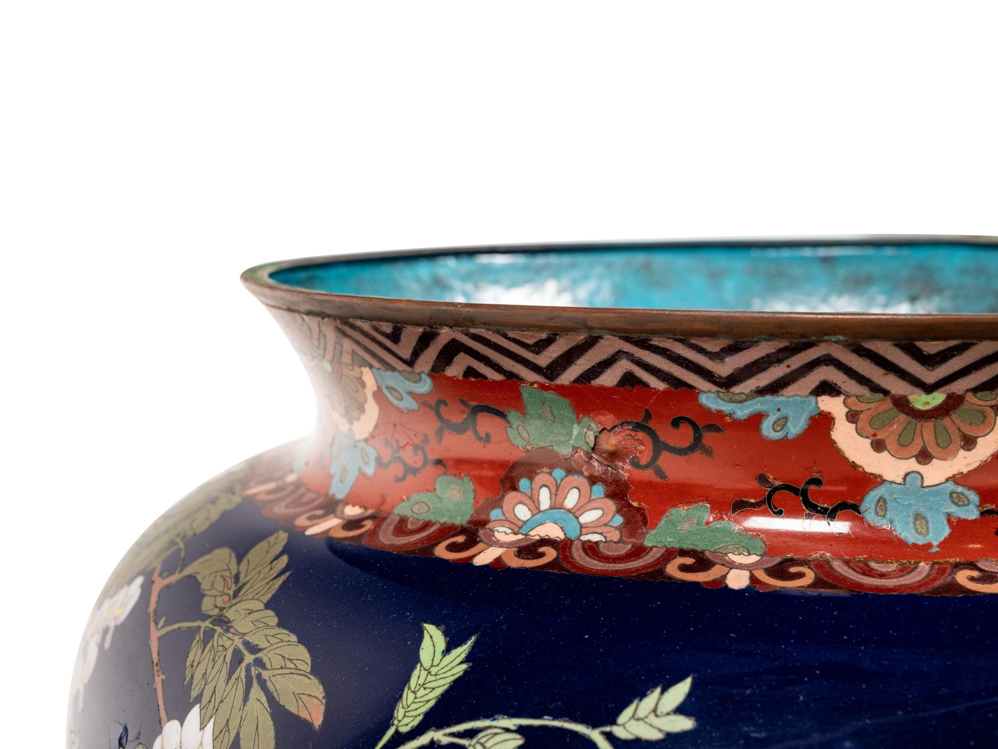 A Large Cloisonné Jardinière and Stand