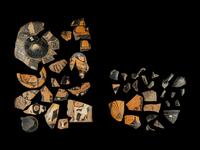 50 Etruscan Red and Black-Figured Vase Fragments