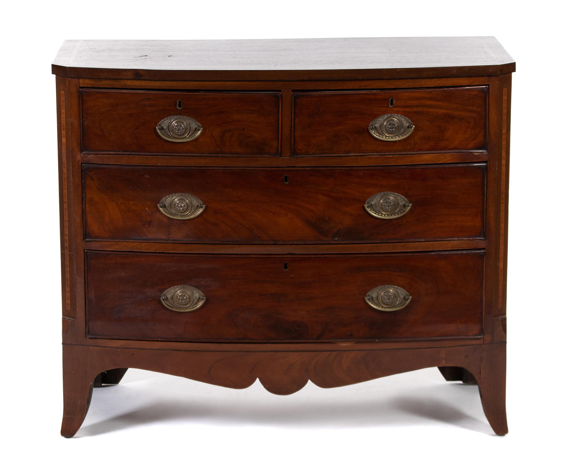 A George III Mahogany Bow-Front Chest of Drawers