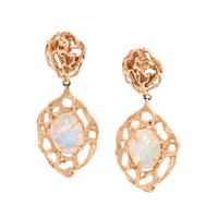 BRUTALIST, YELOW GOLD AND OPAL EARRINGS