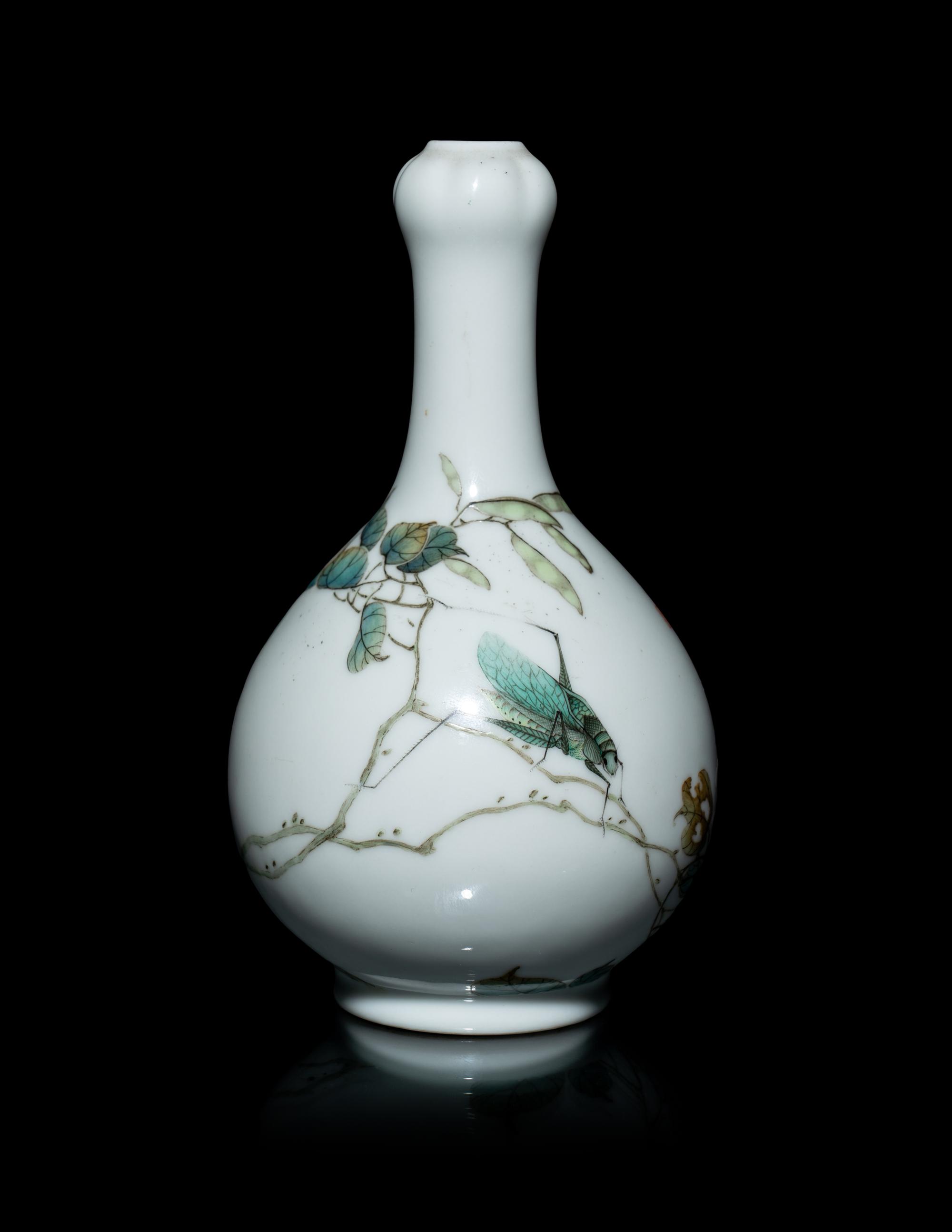 Two Chinese Famille Rose 'Insects' Porcelain Wares