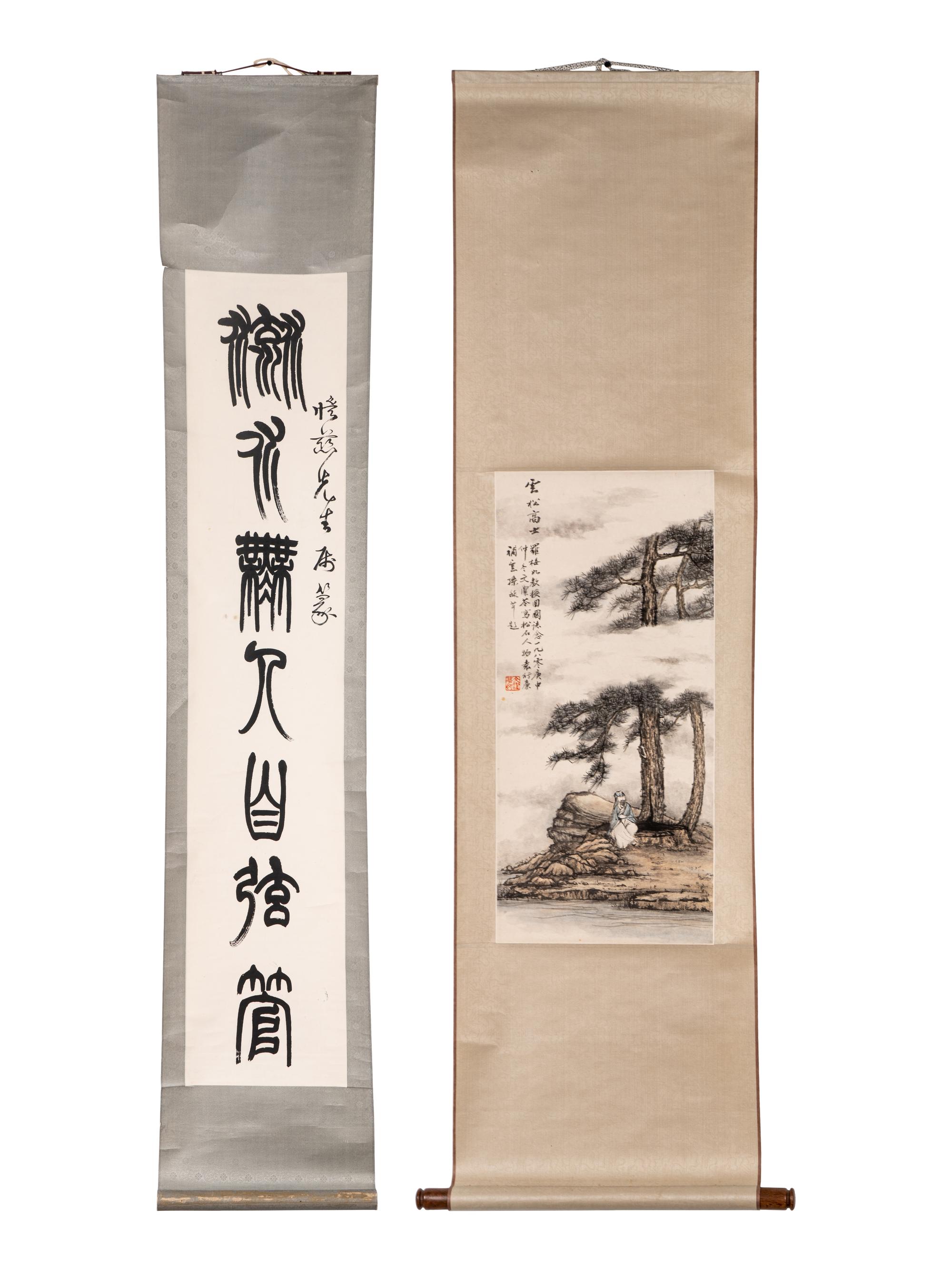 Two Chinese Hanging Scrolls