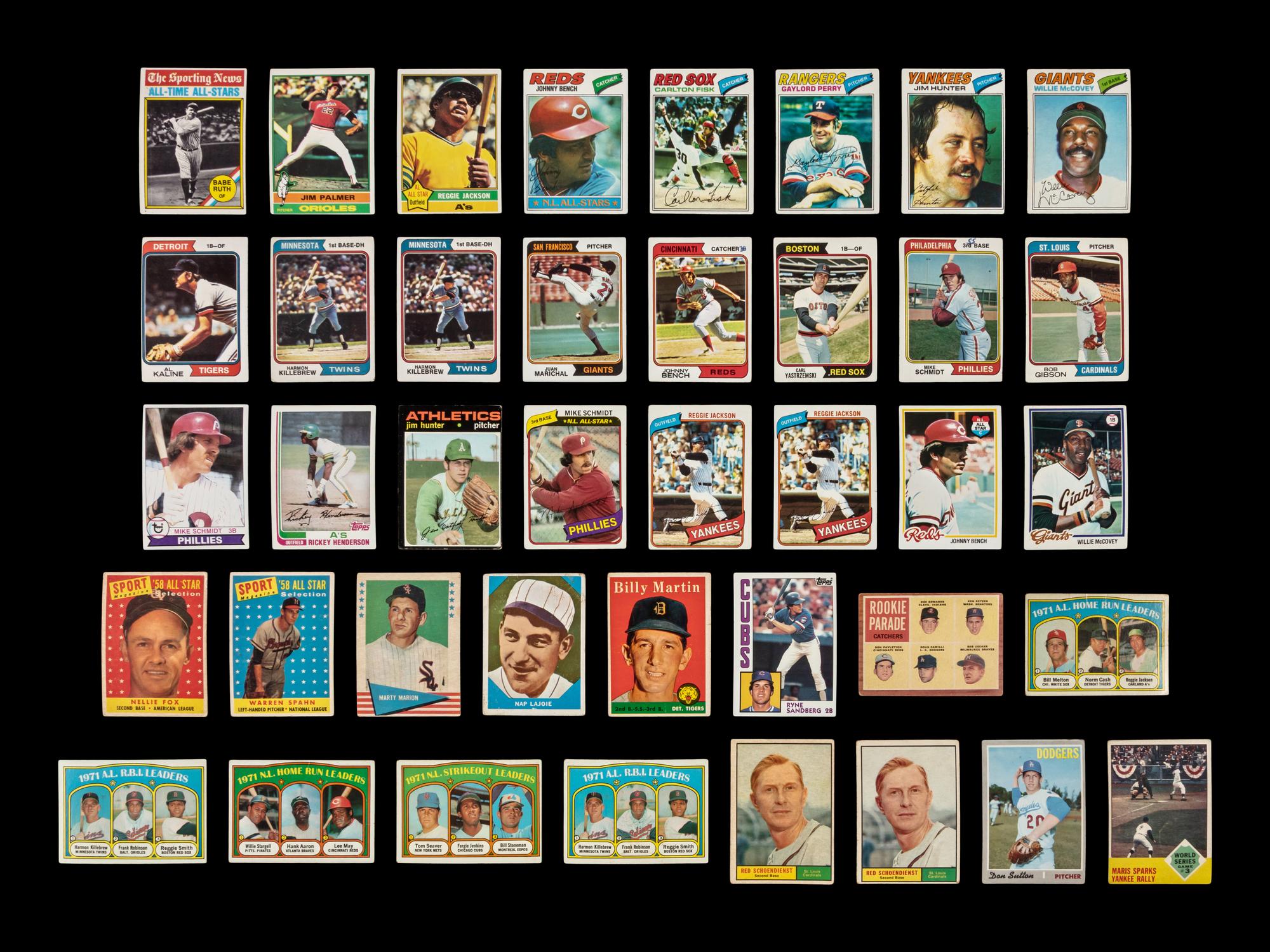 A Collection of Assorted 1960s-80 Hall of Fame Baseball Cards