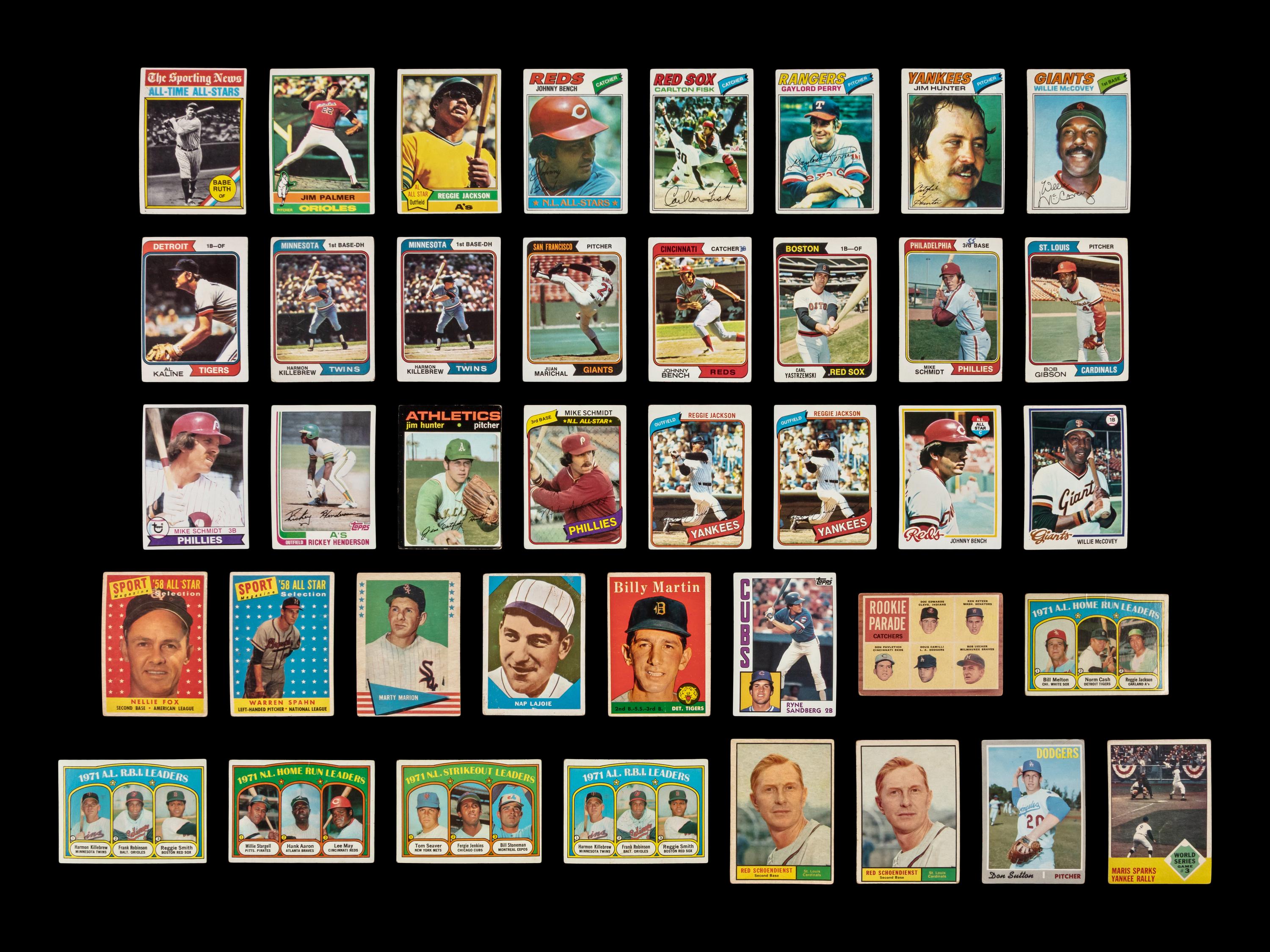 A Collection of Assorted 1960s-80 Hall of Fame Baseball Cards