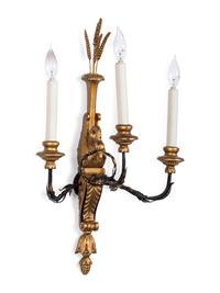 Six Painted Wood and Metal Swan Form Sconces