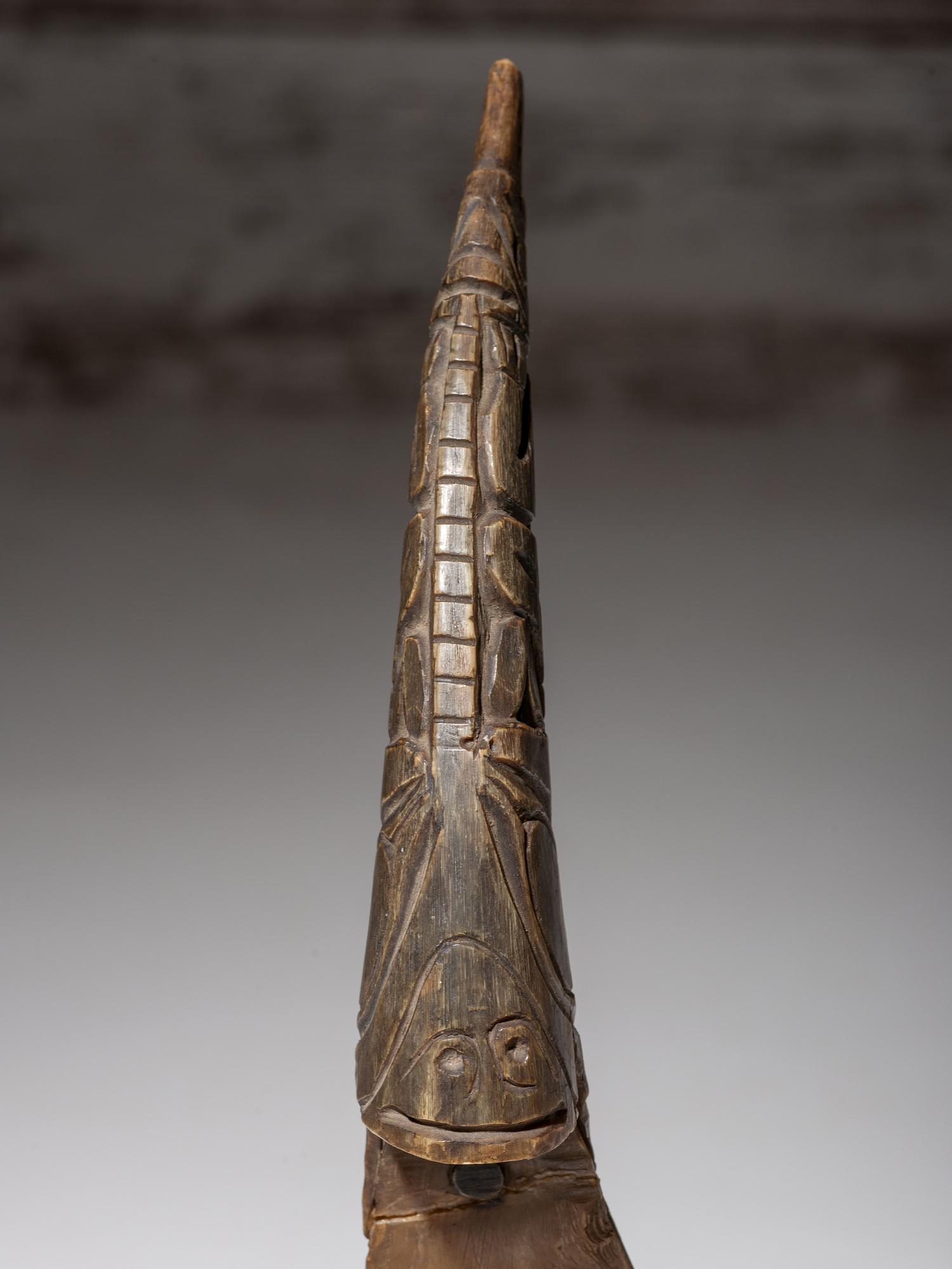 Northwest Coast Horn Spoon, with Totemic Handle