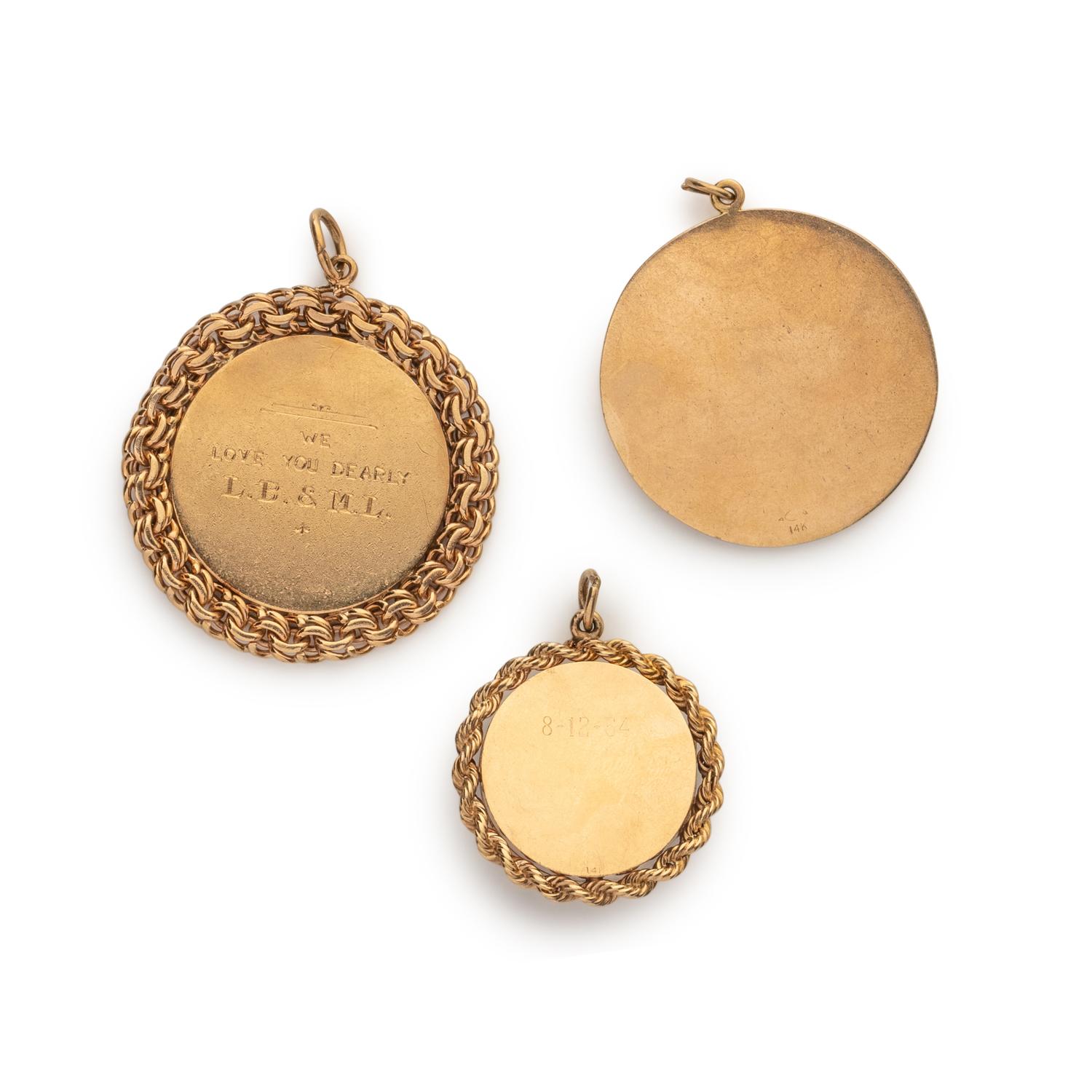 COLLECTION OF YELLOW GOLD CHARMS