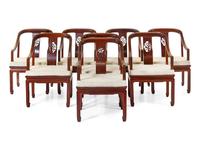 A Chinese Export Rosewood Dining Room Set
