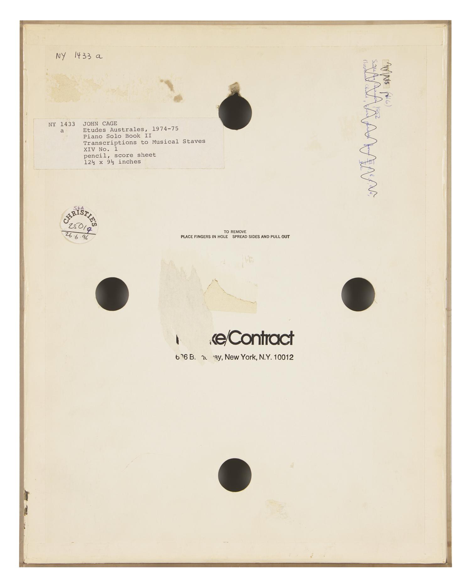Études Australes, Piano Solo Book II, Transcriptions to Musical Staves XIV No. 1, 1974-75