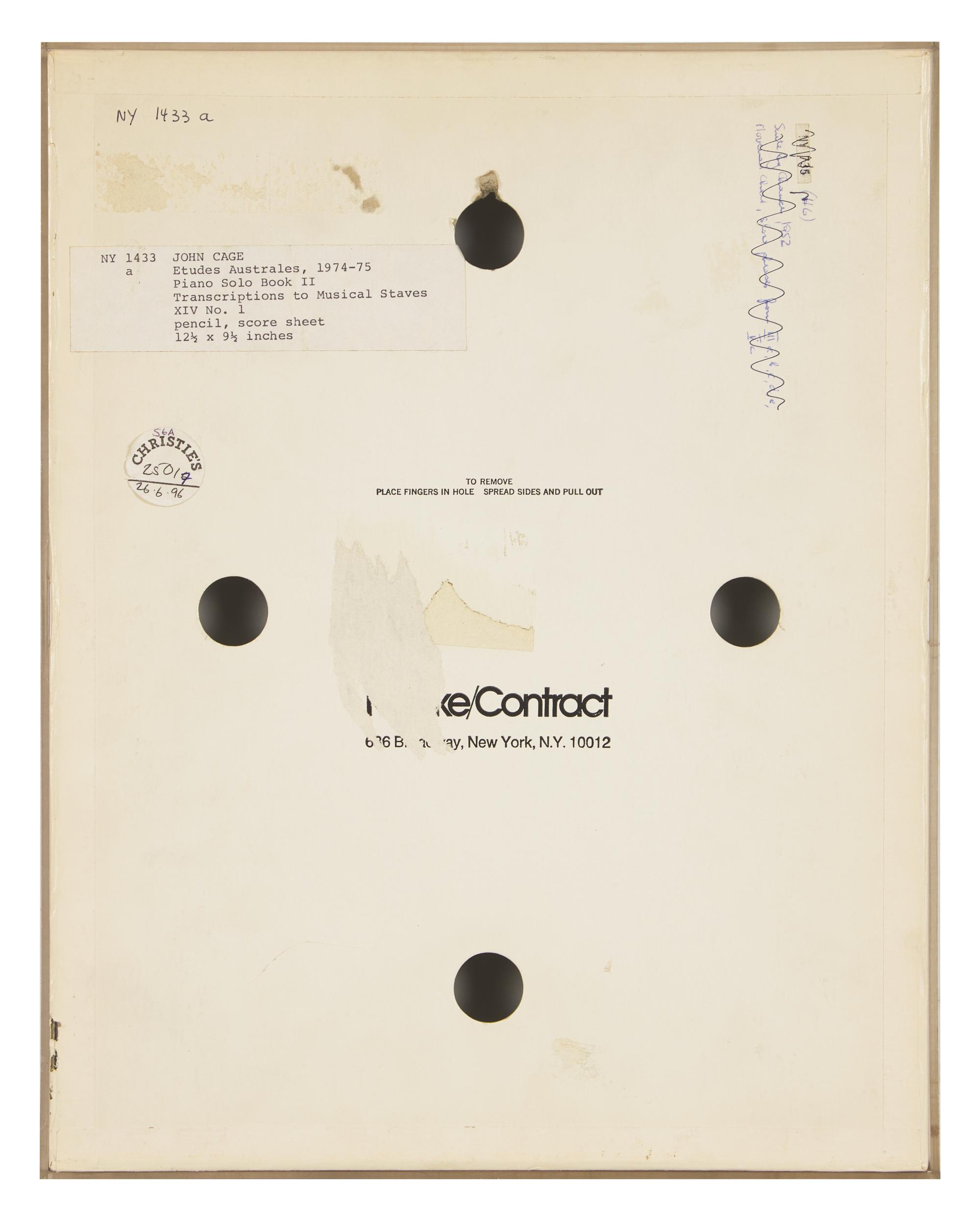 Études Australes, Piano Solo Book II, Transcriptions to Musical Staves XIV No. 1, 1974-75