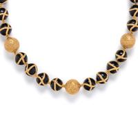 YELLOW GOLD AND ONYX SET