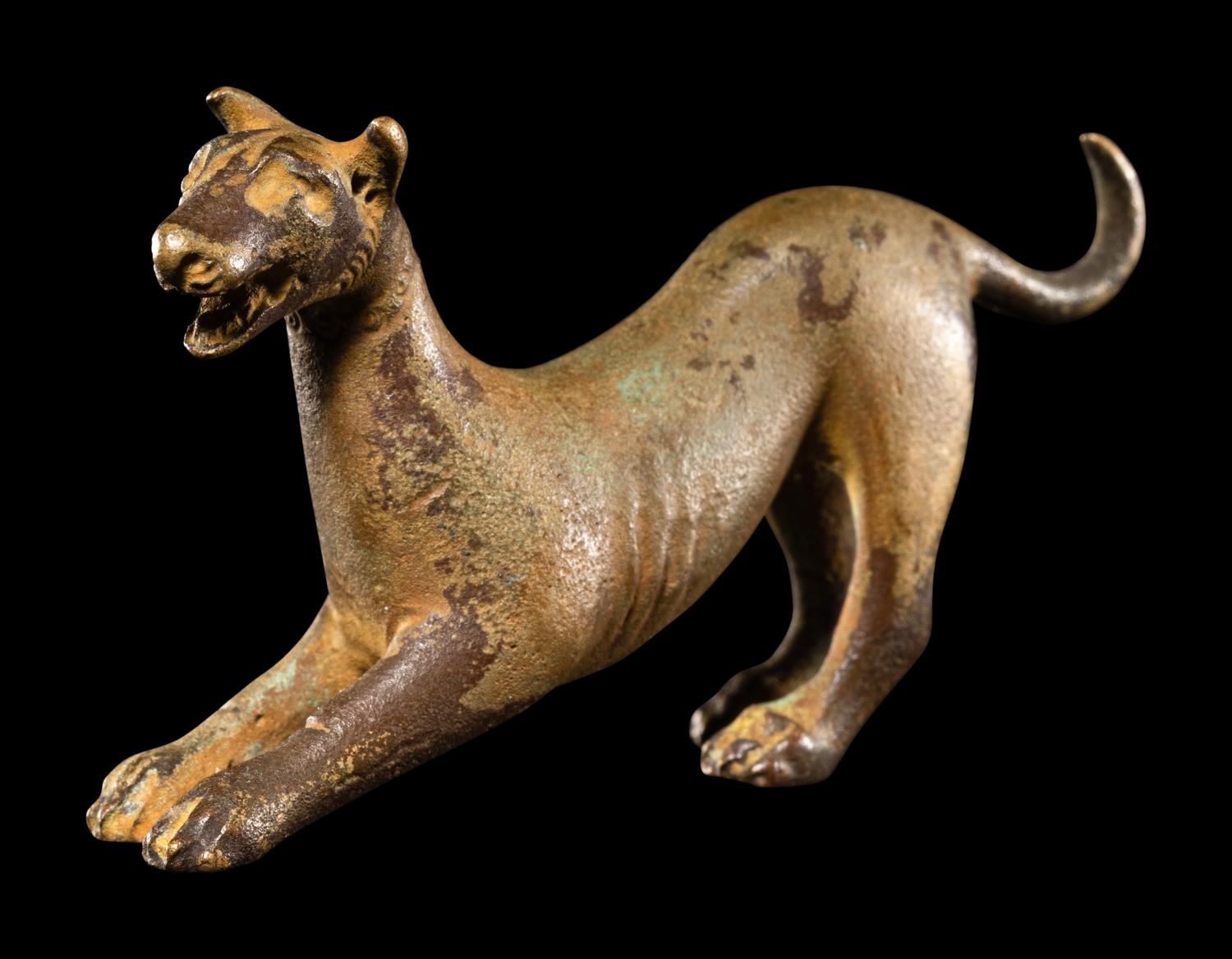 A Roman Bronze Romping Dog