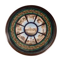 An Italian Micromosaic and Parcel Gilt Oak Center Table