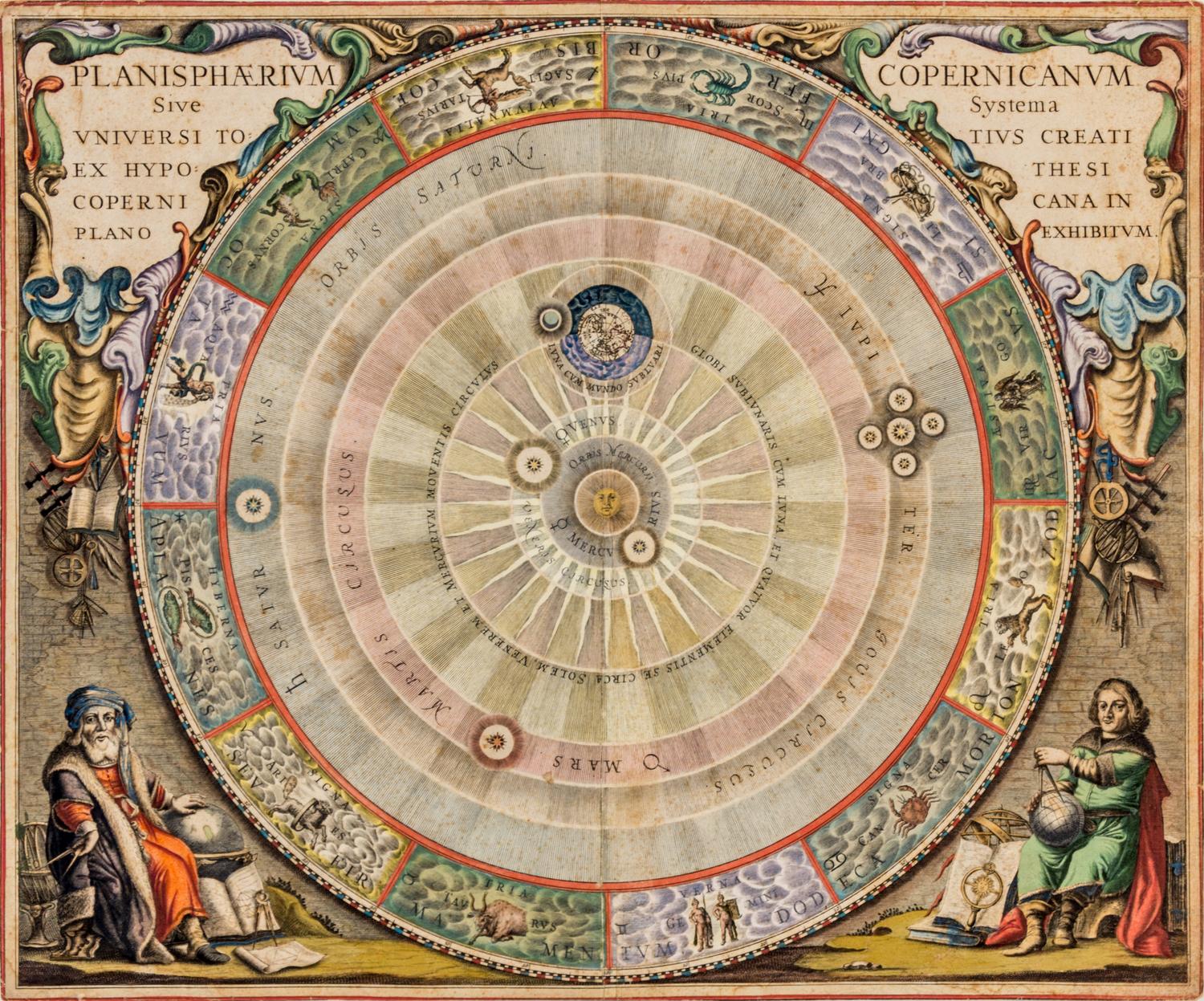 (ASTRONOMY) CELLARIUS, ANDREAS. Planisphaerium Copernicanum sive systema universi totius. Amsterdam, 1660.