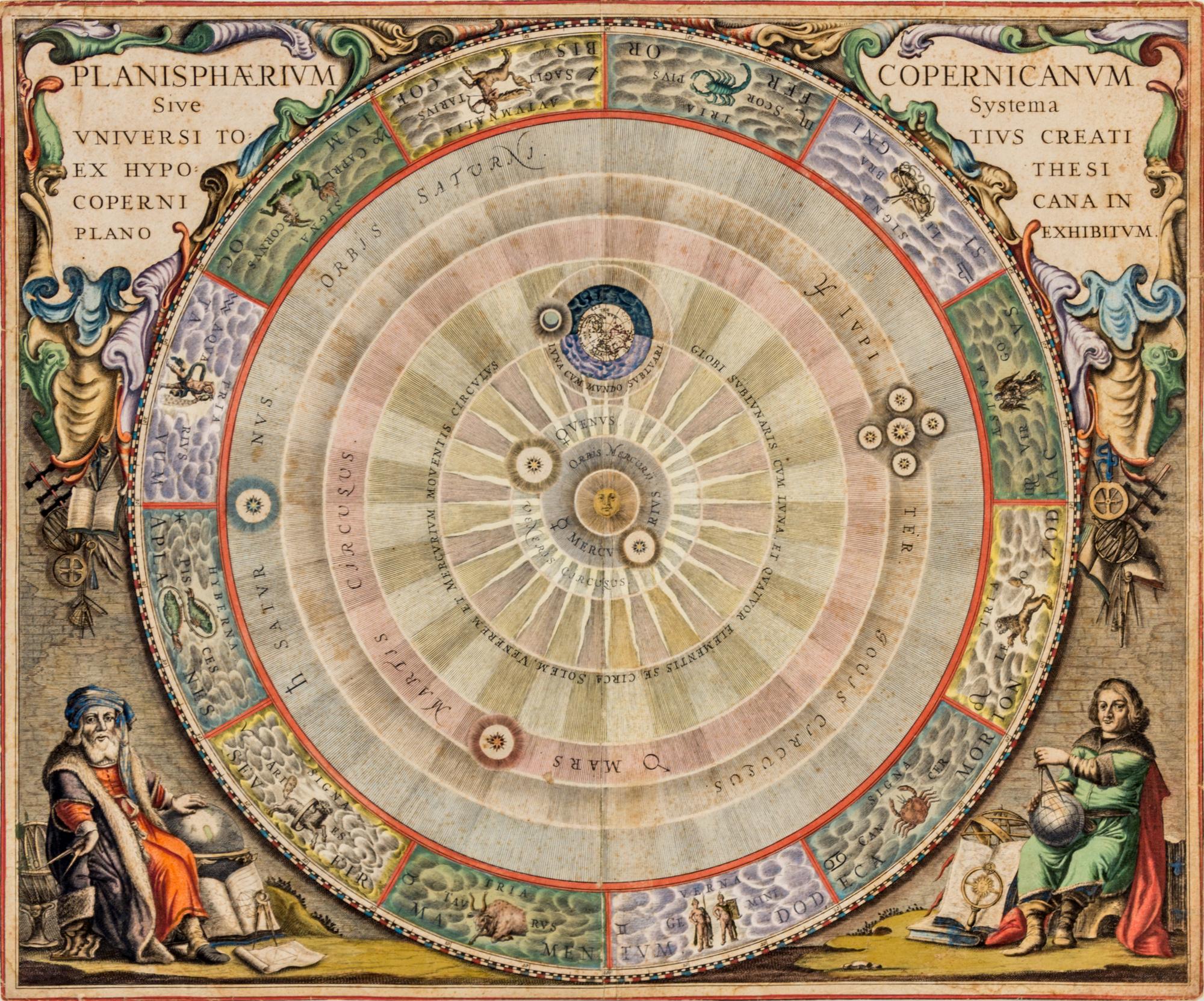(ASTRONOMY) CELLARIUS, ANDREAS. Planisphaerium Copernicanum sive systema universi totius. Amsterdam, 1660.