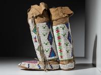 Sioux Beaded Hide Leggings and Moccasins
