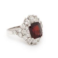RED SPINEL AND DIAMOND RING